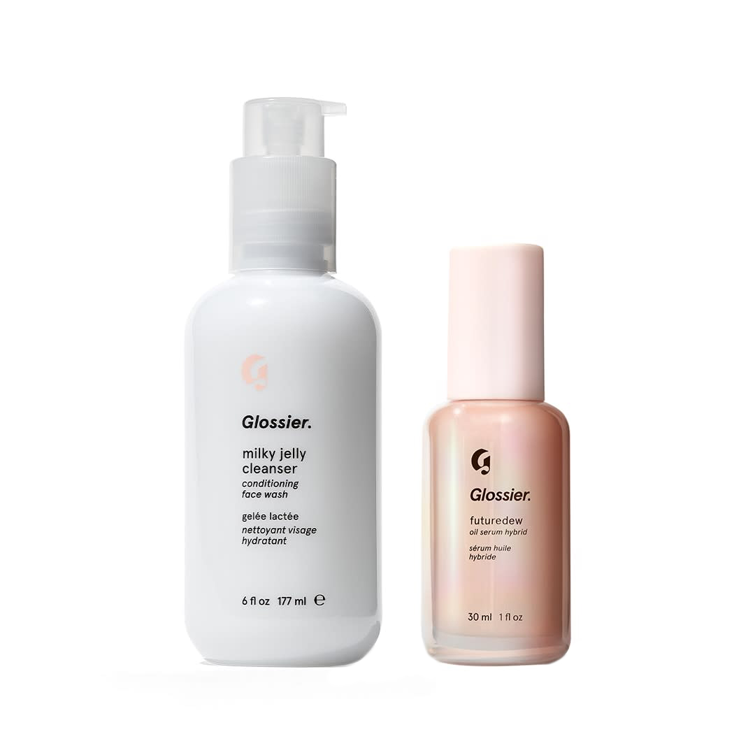 Glossier Milky Jelly Cleanser + Futuredew In White